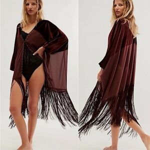 Free people velvet dreams fringe kimono
